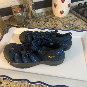 KEEN Blue and Black Outdoor Sandals with Toe Protection